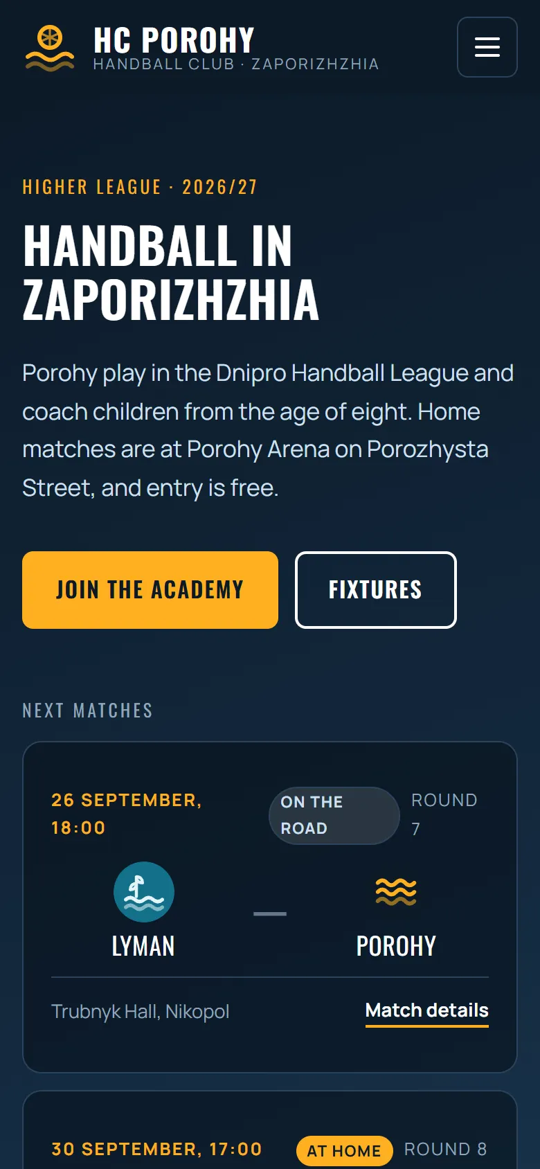 Porohy — screen